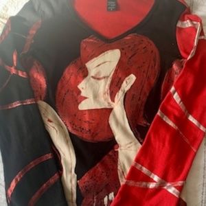 Vintage Custo Barcelona Red Head Top Size 4